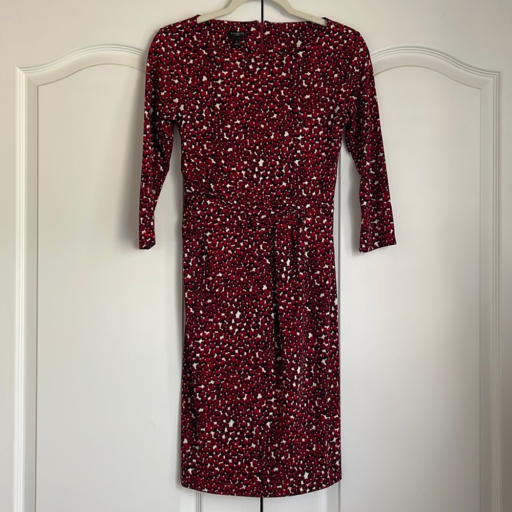TALBOTS  red stretch dress, size P (fits a size 2), EUC